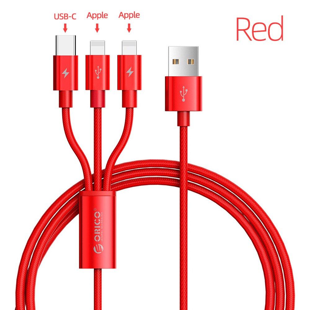 ORICO 3 in 1 Charging Cable USB Type C Cables for Samsung Xiaomi Charger Micro B Nylon Cable Charge for Mobile Phone
