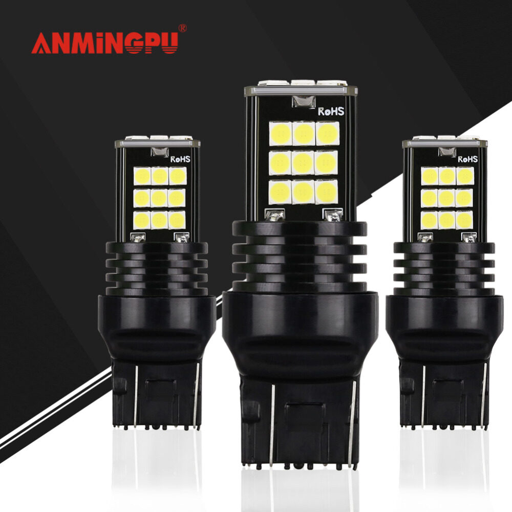 Anmingpu 2 Chiếc 24 SMD 3030 12V LED T20 Bóng Đèn LED 7443 7440 LED W21 5
