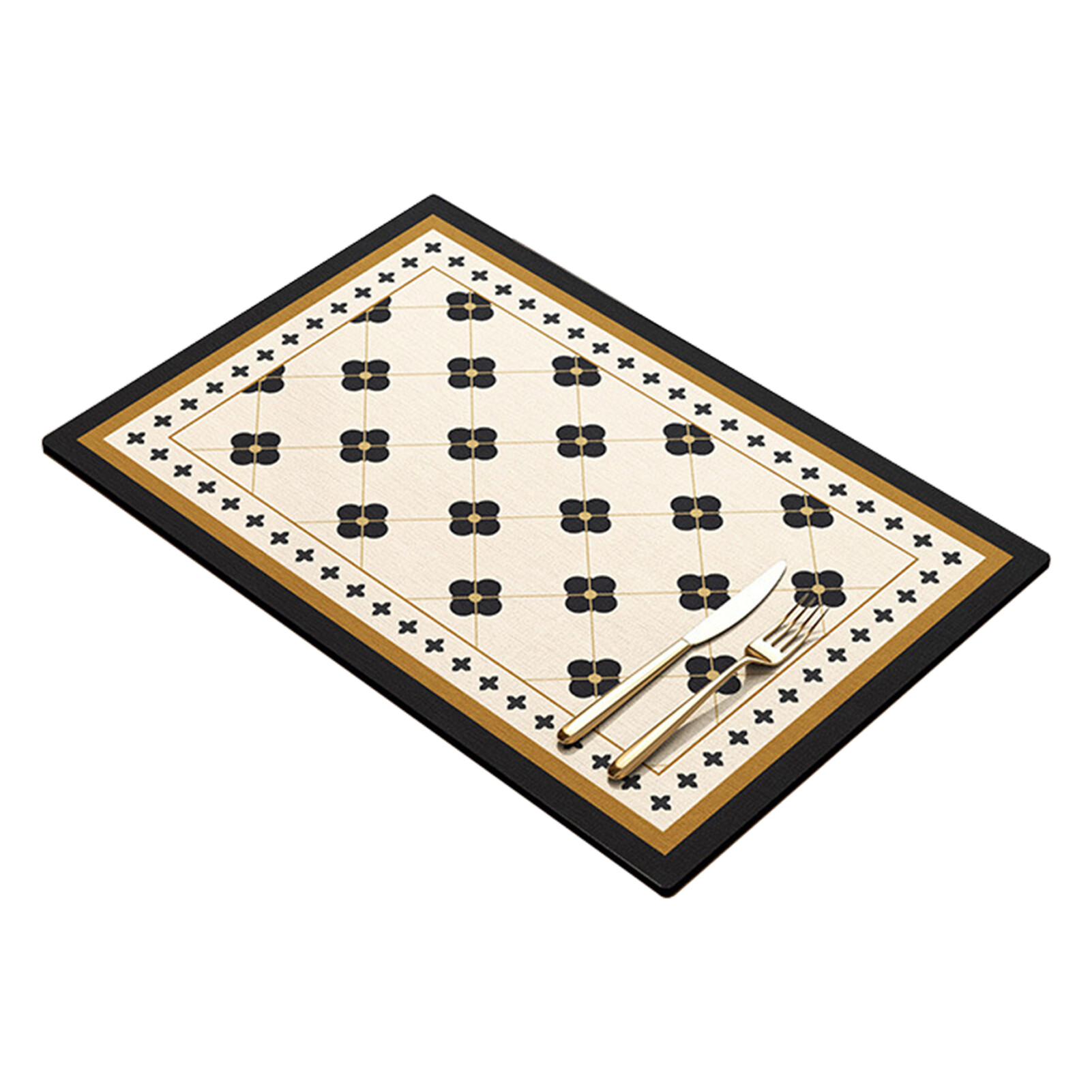 Rego001 Draining Mat Double-sided Non-slip Fast Water Absorption Anti-scalding Imitation Tile Printing Coffee Machine Draining Pad Kitchen Supply Exquisite Draining Mat