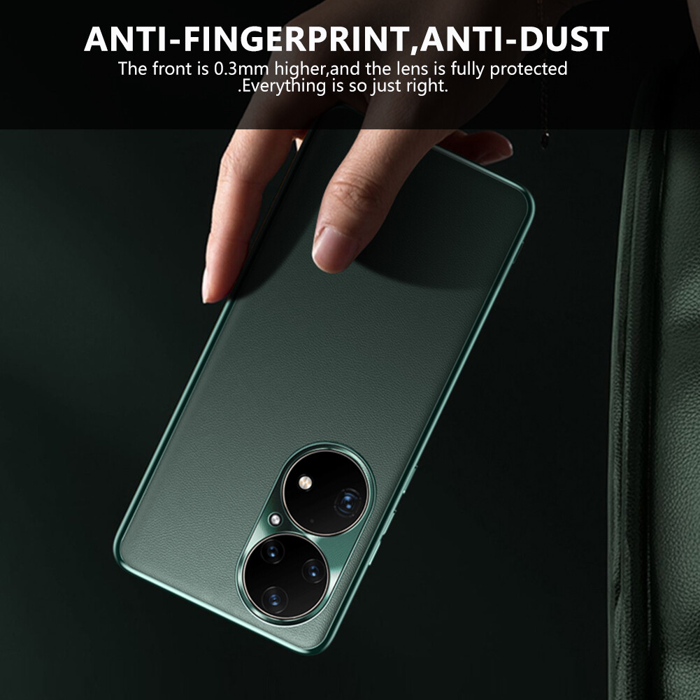 Original Leather Case For Huawei P50 Pro Case Shockproof Back Cover Plating Bumper For P50 Hard PC Mobile Phone Casing