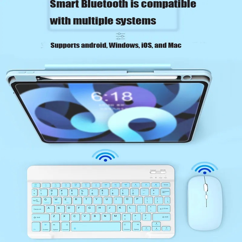 For Amazon Fire HD 10 Plus 2021 2017 2019 HD 8 Plus 2022 2020 7 6 HDX 8.9 Wireless Keyboard Bluetooth Keyboard and Mouse Portable Keyboard Mouse
