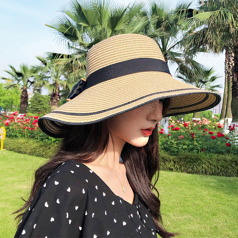 Travel Bow Straw Hat Outdoors On Vacation Sunscreen Will Eaves Sun Hat