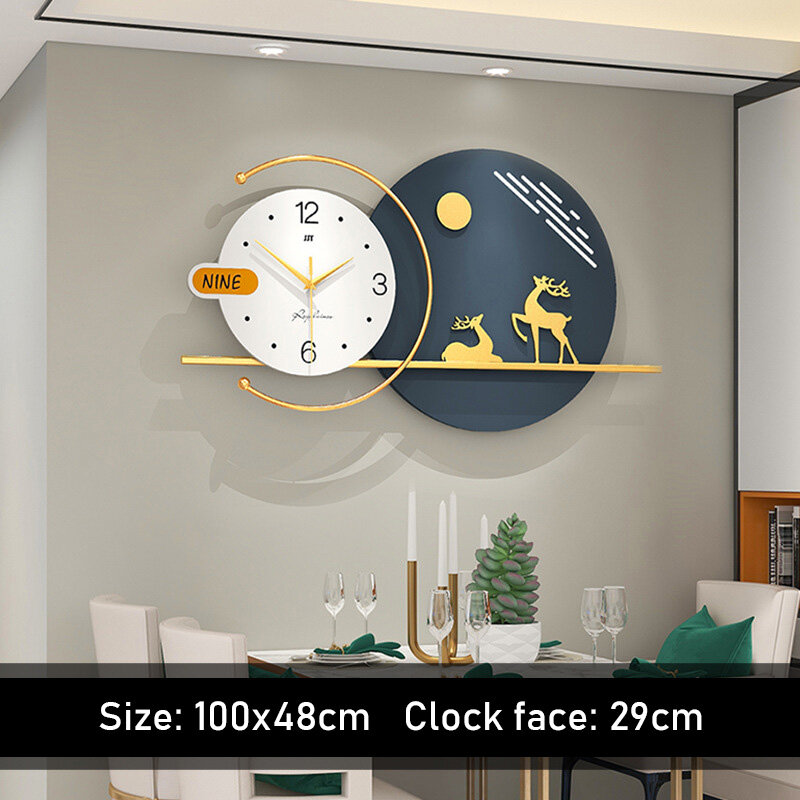 Deelix European light luxury wall clock living room fashion simple home decoration restaurant clock hanging wall net red creative art clock