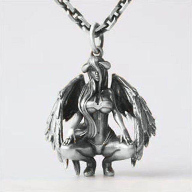 New Retro Design Devil Angel Pendant Necklace for Men Women Personality Creative Couple Pendant Jewelry Gift