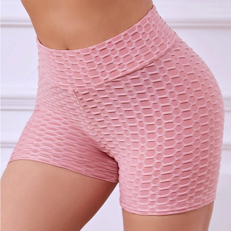 Pantalones cortos de botín fruncidos para mujer Scrunch Butt Push Up Gym Running Sports Back Bow Tie Design Gym Leggings_voghion.com