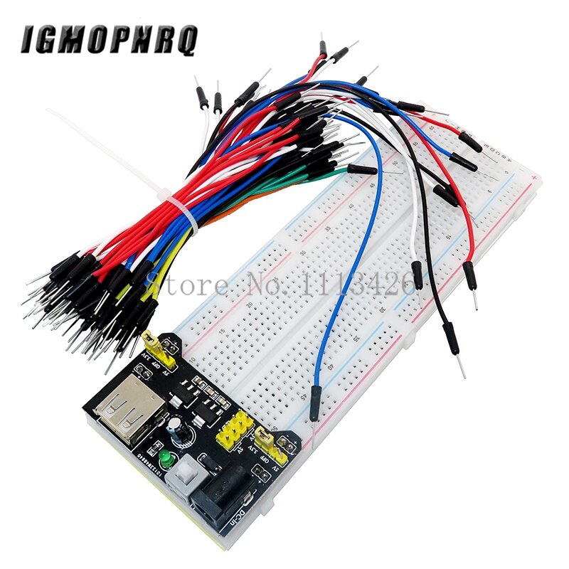 MB102 Breadboard mô-đun điện + MB-102 830 điểm solderless nguyên mẫu thớt cắt bánh mì cho Arduino Kit + 65 cái cáp nối Cáp