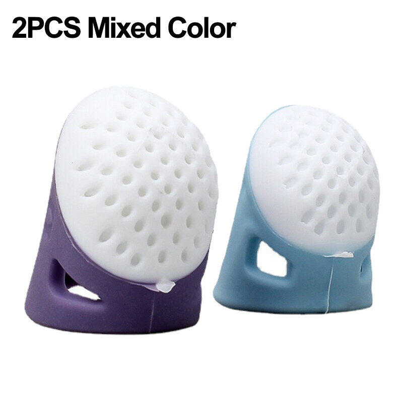 Silicone Thimbles Anti-slip Finger Cover Sewing Finger Tips Hollowed Protector Sleeve DIY Hand Cross-stitch Sewing Tools