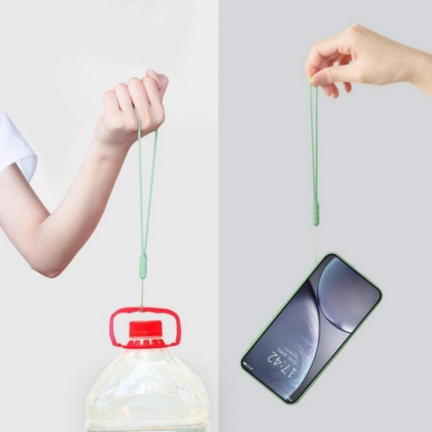 Solid Color Personalized Short Soft Silicone Phone Protector Keychain Bracelet Case Strap Wristband