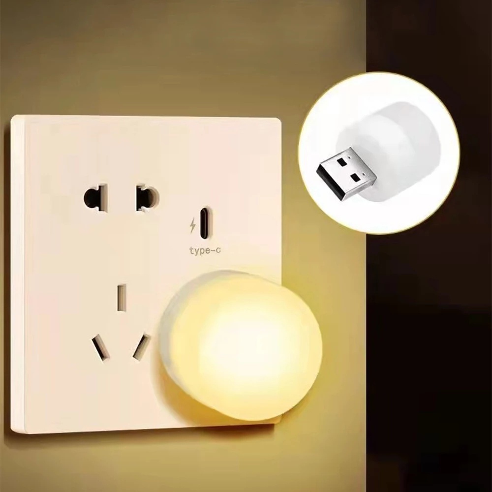 Portable Mini USB Plug Lamp Night Light / Computer Mobile Power Charging Small Book Lamps / LED Eye Protection Reading Bedside Night Lamp