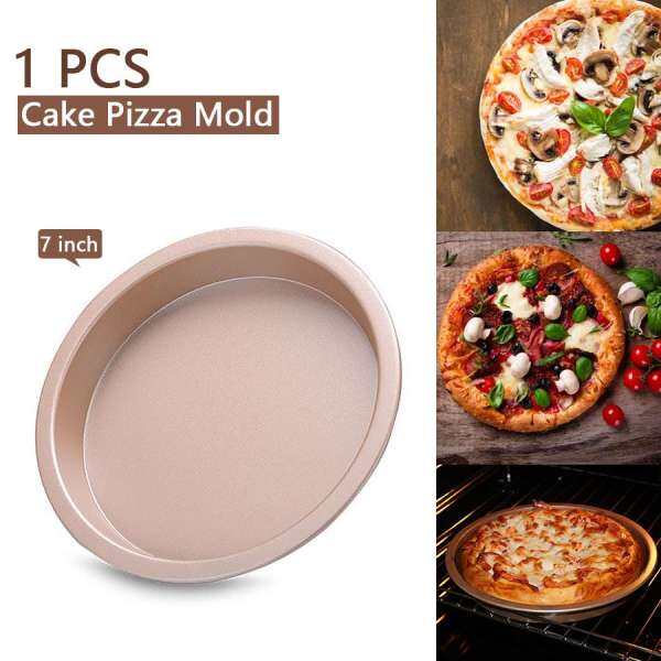 Vàng Thép Carbon Chống Dính Bánh Ngọt Bánh Chảo Bánh Pizza Khuôn Nướng Bánh DIY Loài Rắn Khuôn Tròn (7 inch)-MR19