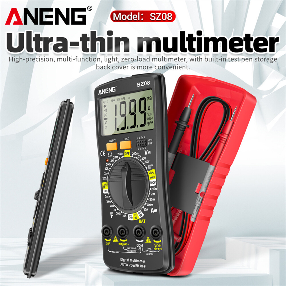 ANENG SZ08 LCD Diode NCV Tester Meter 2000 Counts Split Digital Multimeter