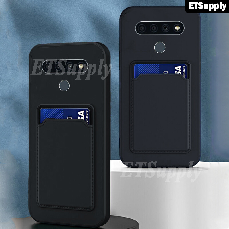 Wallet Phone Csae for LG V50 ThinQ Liquid Silicone Protection Soft Shell Silicone LG V50 ThinQ Back Card Case Convenient