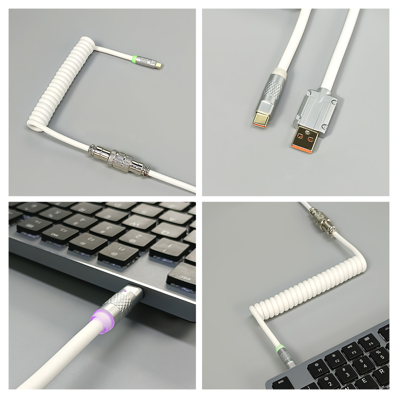 Bàn Phím Cơ Dây cáp xoắn dây Loại C Cáp USB tùy chỉnh chơi game CuộN Aviator máy tính Đầu dây nối hàng không cáp sạc