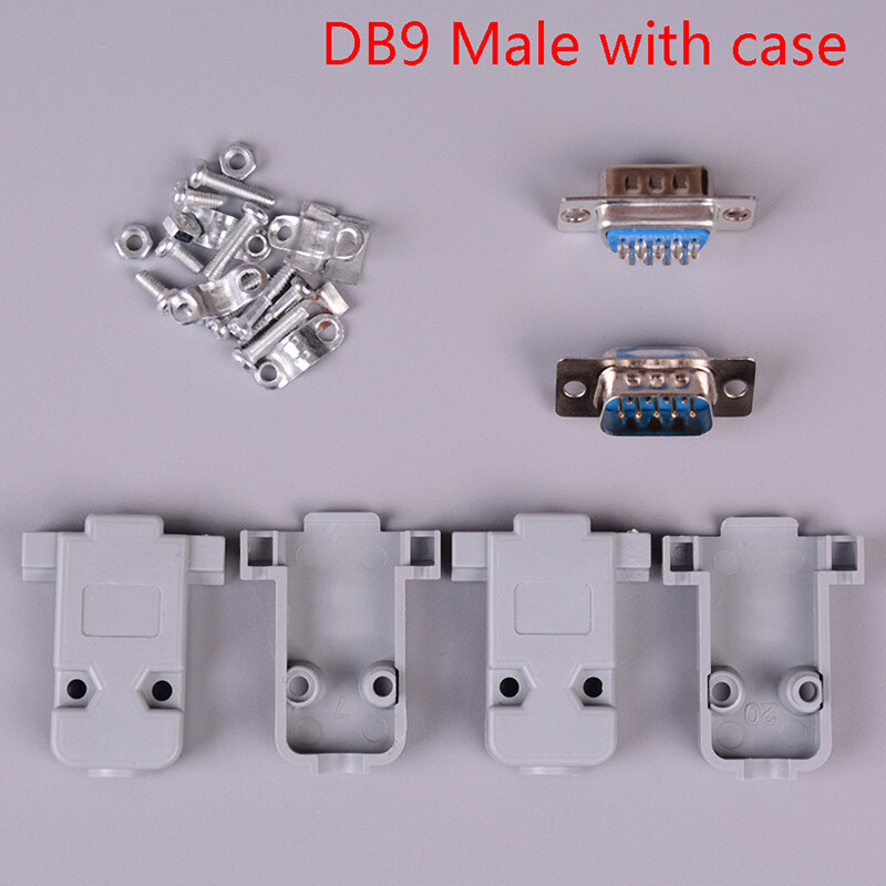 [Slowball] Flash Sale 2Set RS232 DB9 female socket plug connector 9 pin copper RS232 adapter with case