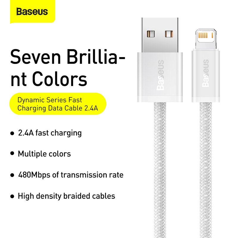Baseus Cáp USB Nhiều Màu 2,4 A Cho iPhone 13 Pro Max Cáp Sạc Nhanh Cho iPhone 12 11 X XR Cáp USB Type C Dữ Liệu