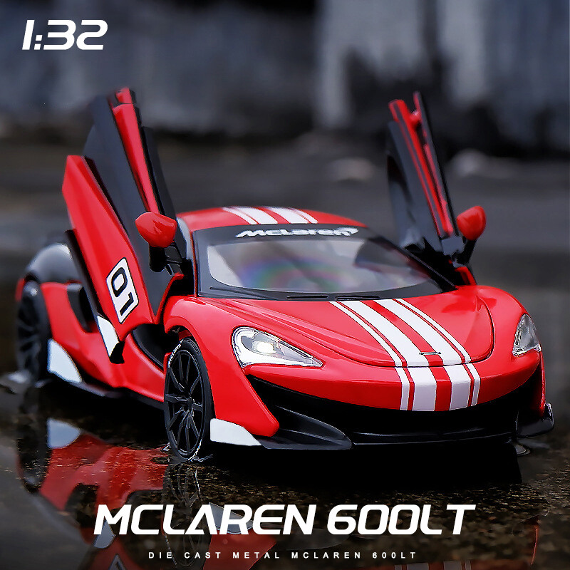 【RUM】1:32 Scale Mclaren 600LT Alloy Sports Car Model Light & Sound effect diecast car Toys for Boys baby toys birthday gift car toys kids toys car model car Boys toys model collection hot wheel