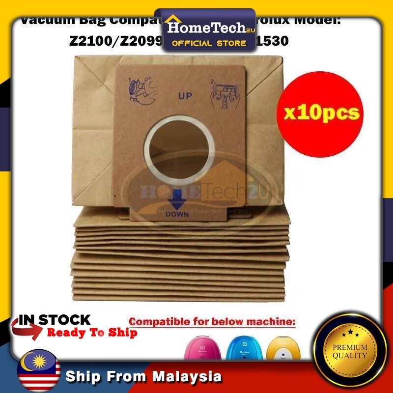 x10pcs OEM Electrolux Vacuum Dust Bag Compatible For Z2100 Z2099 Z2200 ZMO1530 
