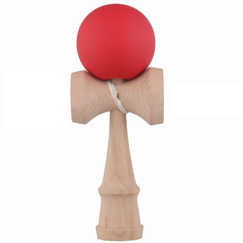 หัวใจที่มีสีสัน 1 ชิ้น kendama ญี่ปุ่นแบบดั้งเดิมเกมฝีมือของเล่นไม้สียางบอล