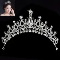 Bridal Kristal Berlian Tiruan Pernikahan Rambut Headband Sisir Mahkota Tiara Kontes Prom
