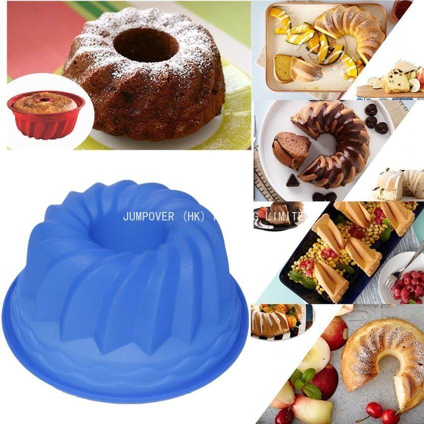 JUMPOVER (HK) GIỮ GIỚI HẠN Dẻo Silicone Dạng Xoáy Bundt Vòng Chảo Bánh Hình Bánh Mì Bánh Ngọt Khuôn Traybaking Khuôn Mẫu