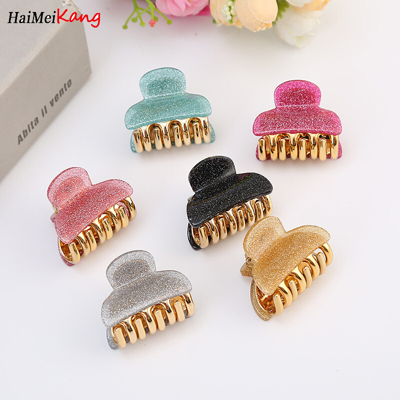 Haimeikang Mini Hair Claw Clips Acrylic Crab Clips Headdress Women Hair Accessories