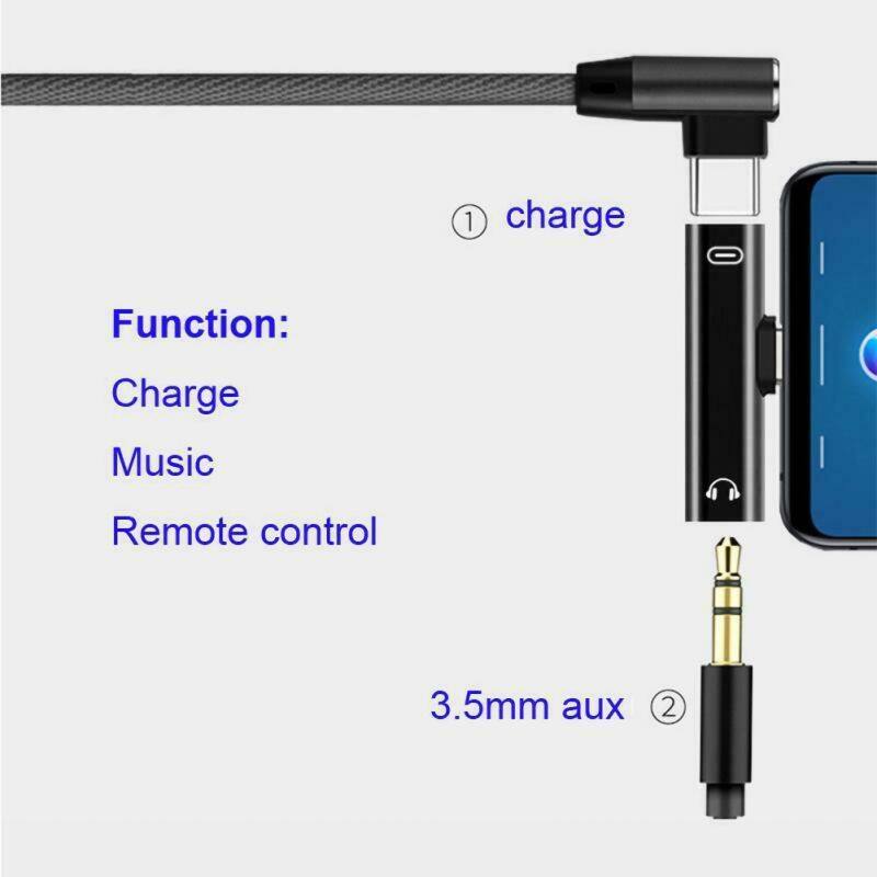 Type C USB C to 3.5mm Aux Audio Cable Earphone External Microphone Audio Jack Headphone Mic Adapter
