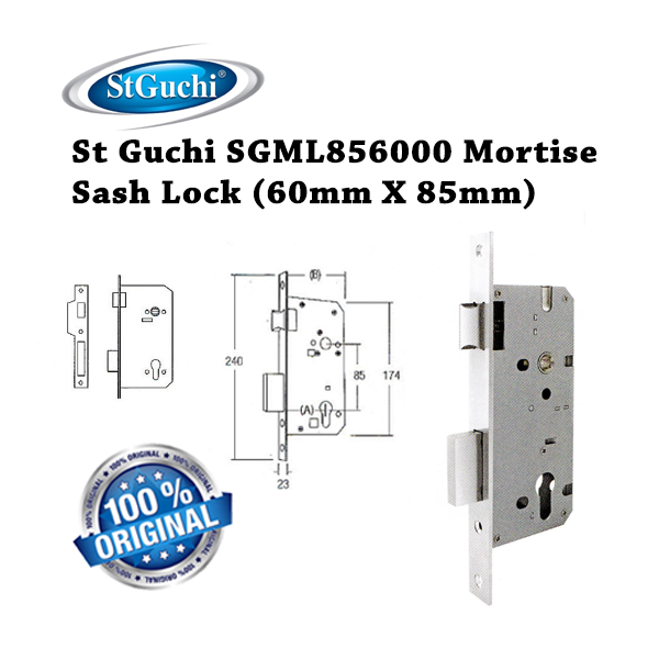 ST GUCHI SGML856000 Mortise Sash Lock (60mm X 85mm) Lazada