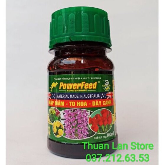 Phân cá không hôi powerfeed - mập mầm, to hoa, dày cánh 100ml