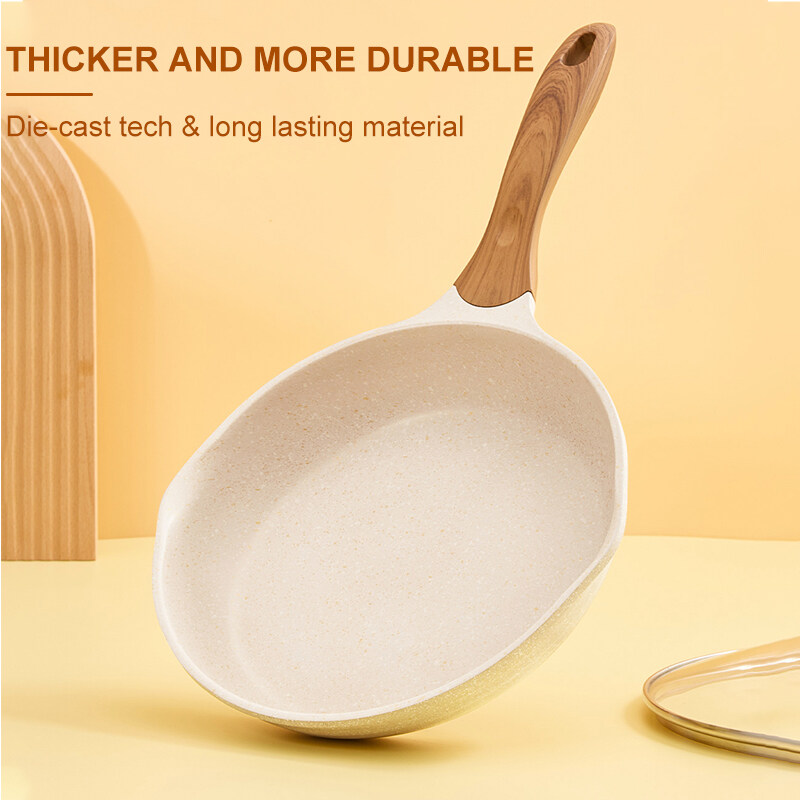 JEETEE Non Stick Pan Cooking Egg Frying Pan Flat Pan Kawali Wok Pan Suitable For Induction Cooker Gas Stove 20 24 28 32cm I.599507122