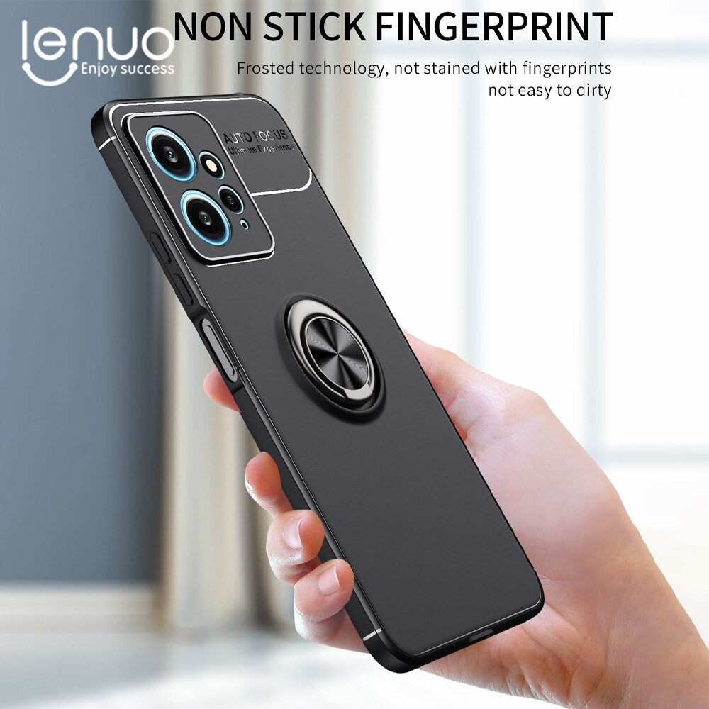 Lenuo for xiaomi redmi note 12 5g ring stand case - finger ring holder casing mix color bracket all-in-one for redmi note 12 pro 5g note 12 pro+ 5g back cover