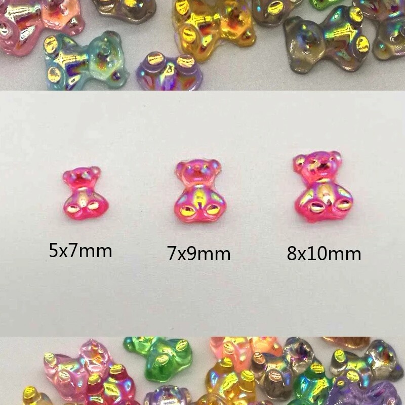 WOOLOVE 1/5/10 PCS Resin 3D Nail Bear Crystal Gummy Bear Nail Art Decorations Acrylic UV Gel Polish Manicure DIY Ornaments Accessories