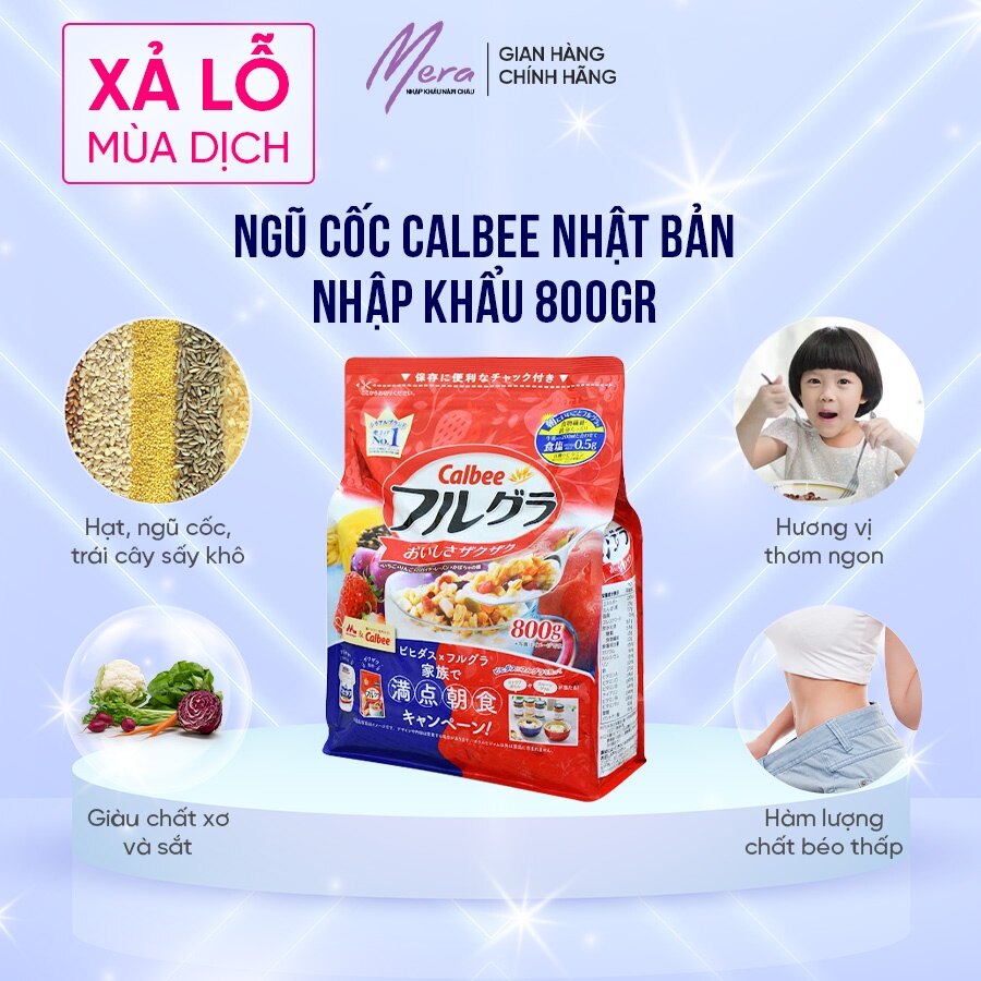 NGŨ CỐC CALBEE Nhật Bản nhập khẩu 800gr