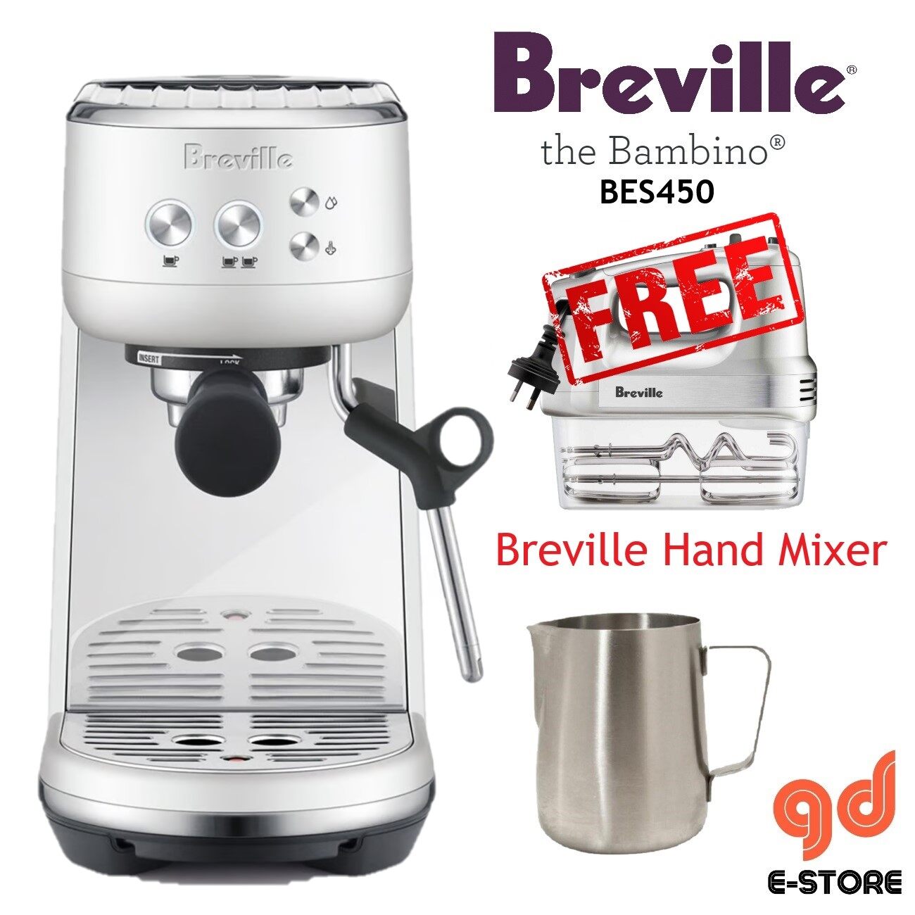 コーヒーメーカー・エスプレッソマシン Breville BES450 BSS Breville BES450 BSS Máy pha cà phê Breville the Bambino BES
