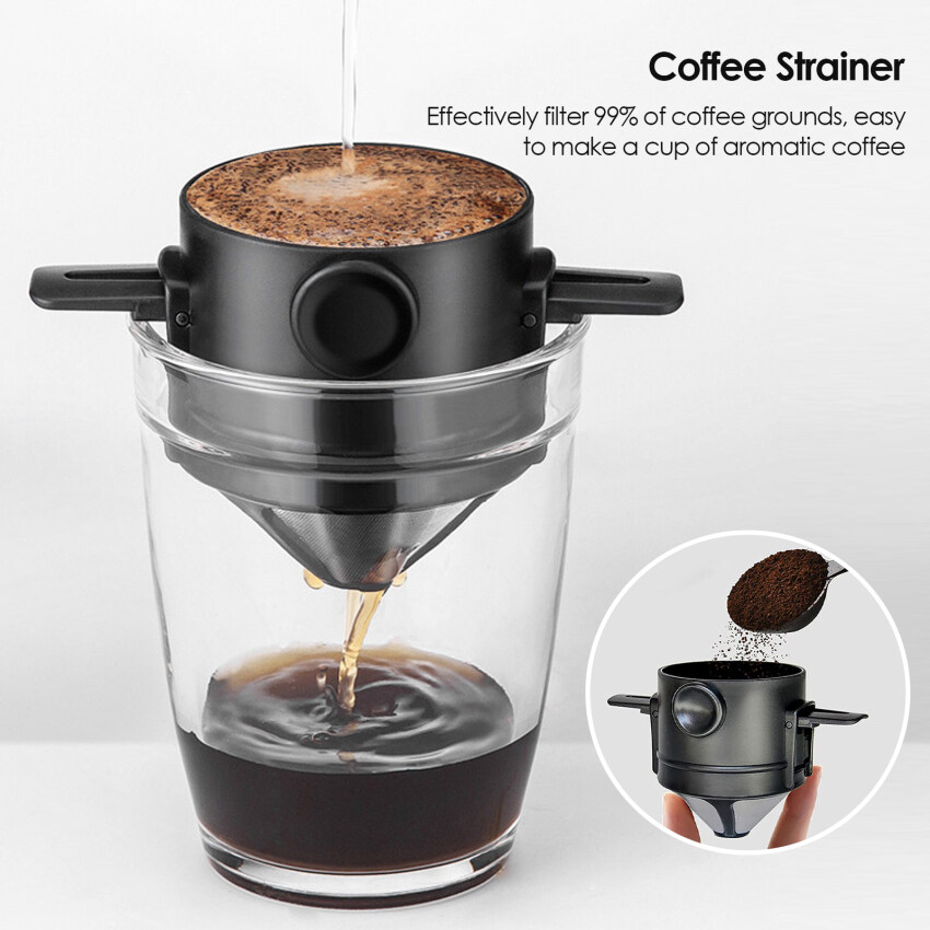 Filter Kopi Stainless Steel Lapisan Ganda Dapat Digunakan Kembali