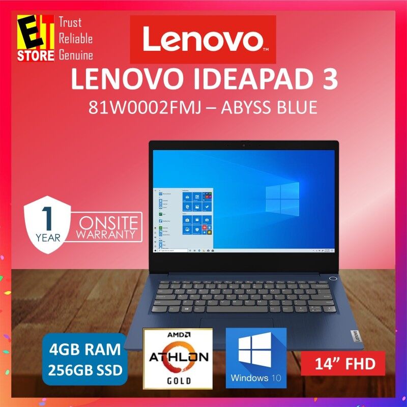 LENOVO IDEAPAD 3 14ADA05 81W0002GMJ / 81W0002FMJ LAPTOP -PLATINUM GREY (AMD ATHLON GOLD 3150U/4GB/256GB SSD/14.0 HD/W10/1YR) Malaysia