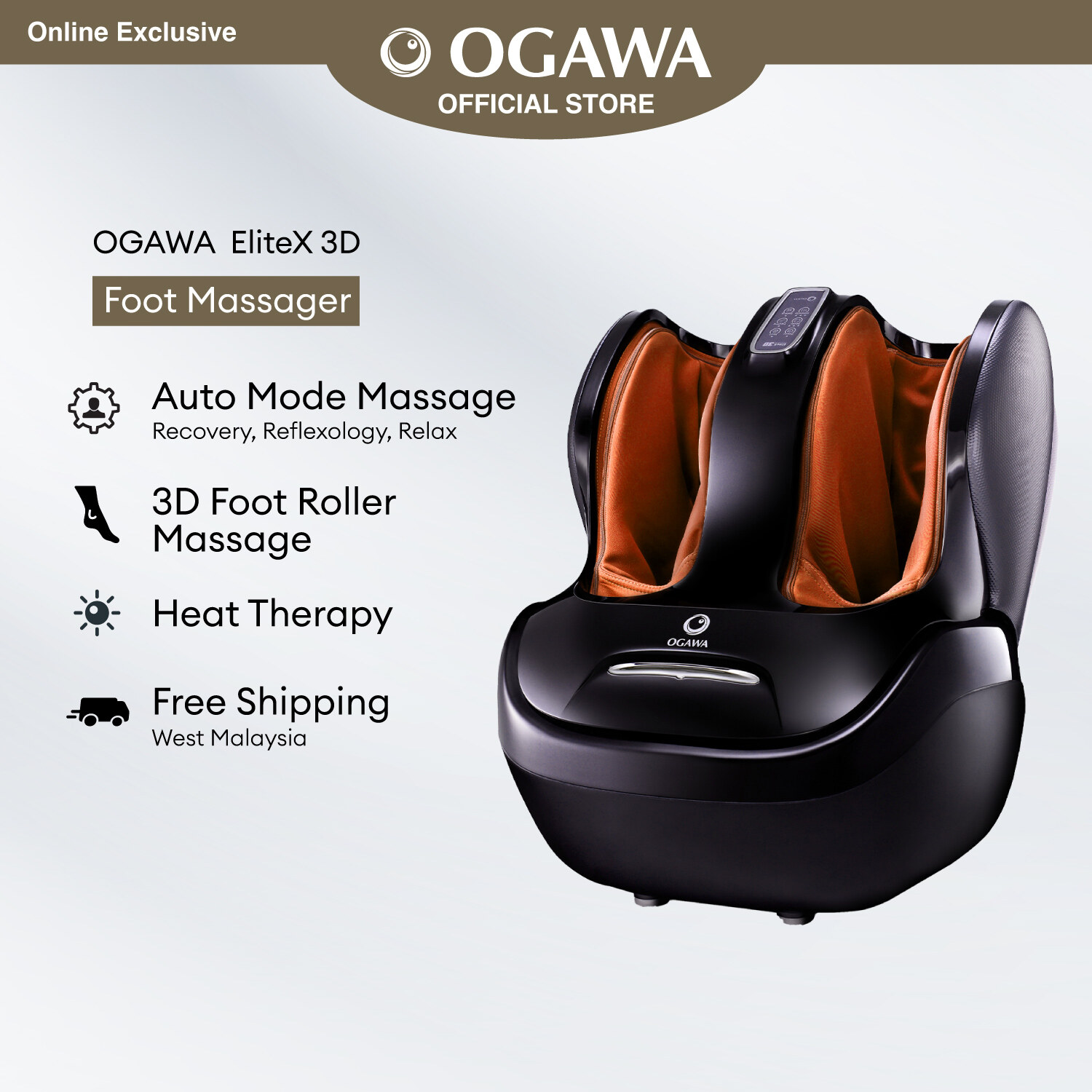 Ogawa EliteX 3D Foot Reflexology Foot Massager Free Turborevive