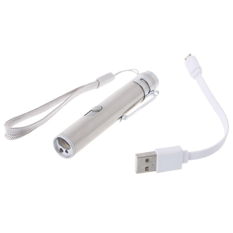 3 in 1 Multifunction LED Laser Light Infrared USB Rechargeable UV Torch Pen Flashlight Lamp
