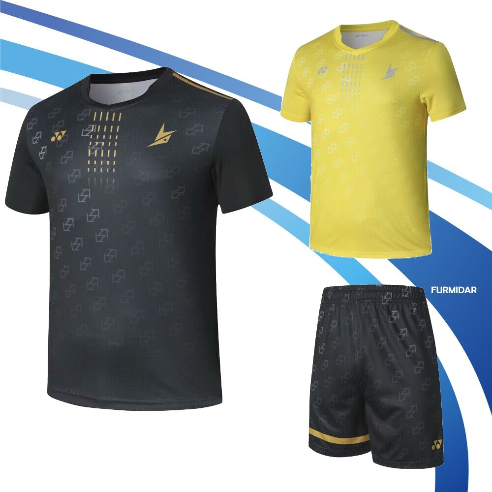 2021 Yy Badminton Shirt and Pants Shorts Jersey Lindan Black SET
