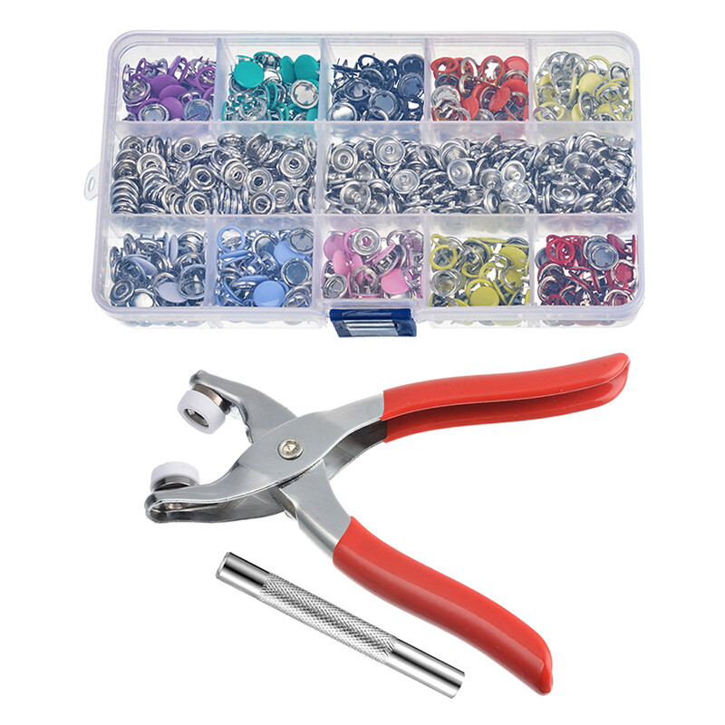 Pzcf Bộ 100/200 Bộ Dụng Cụ Bấm Khuy Bấm Nút Bấm May Vá Kim Loại Kìm Bấm Màu Đủ Loại Tự Làm Trang Phục Quần Áo