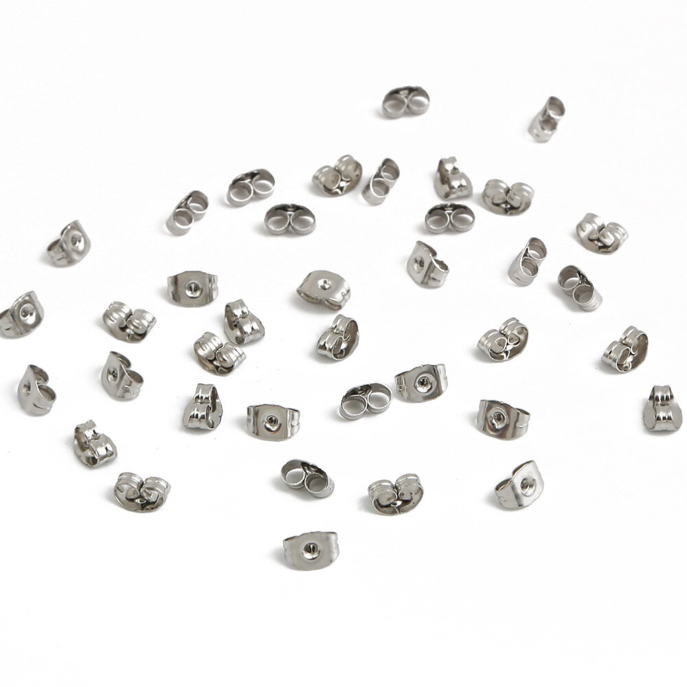 100 Cái/túi 4/6/8Mm Bông Tai Cài Đặt Trống Vòng Cơ Sở Cabochon Stud Tai Phẳng Cơ Sở Bài Viết Tinh Khiết Cắm Hoa Tai