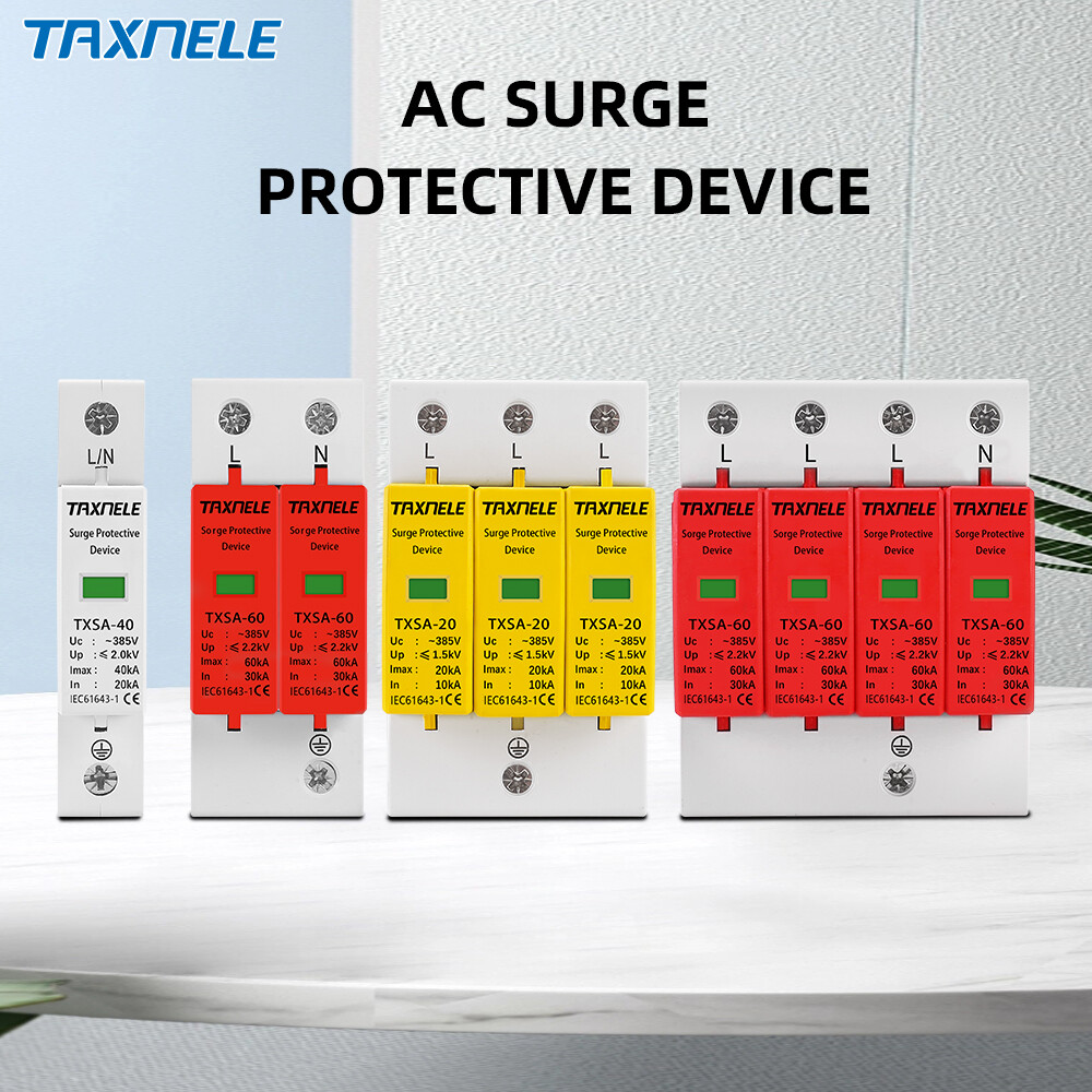 Ac spd 1p 2p 3p 4p 20~40ka 30ka~60ka 385v house lightning surge protector protective low-voltage arrester device