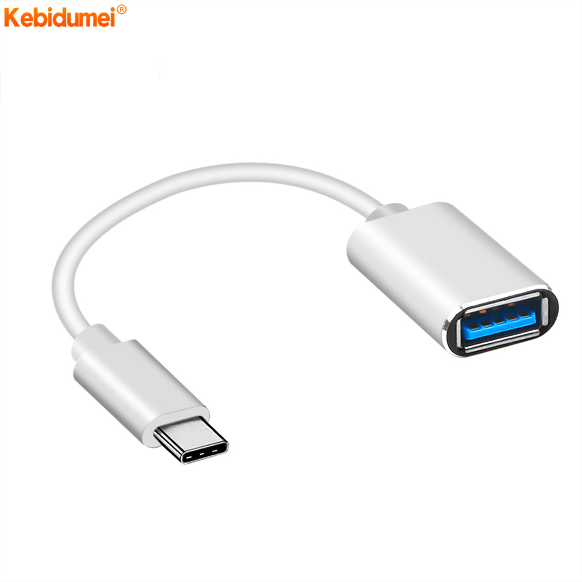 Kebidumei Type C Male to USB 2.0 Female Adapter USB C OTG Cable Adapter Converter for Android Smartphone