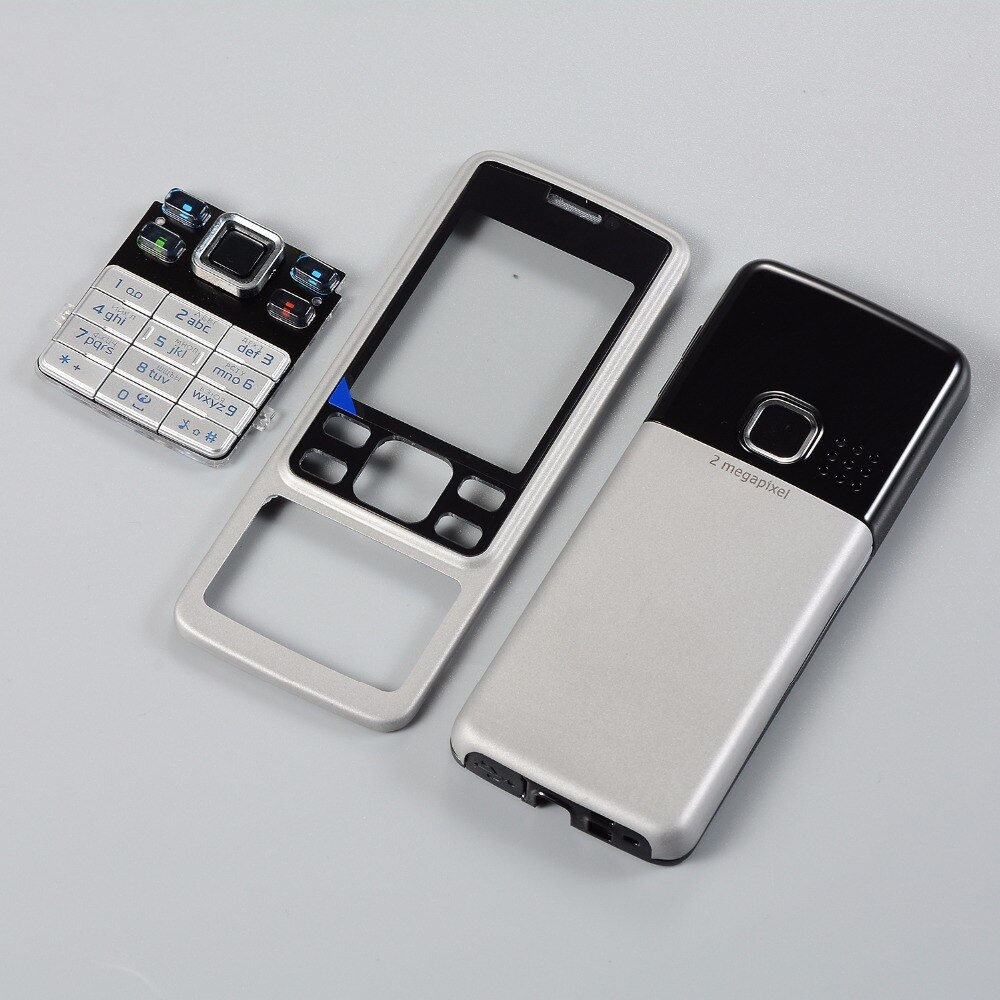 For Nokia 6300 Display Cover Middle Frame Housing Case+Keyboard Back Door English/Russian Keypads+Tools