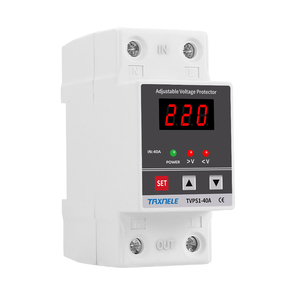 Digital Voltage Protector 40A 60A din rail Adjustable Protection Over Under Automatic High Low Voltage Protect relay protective