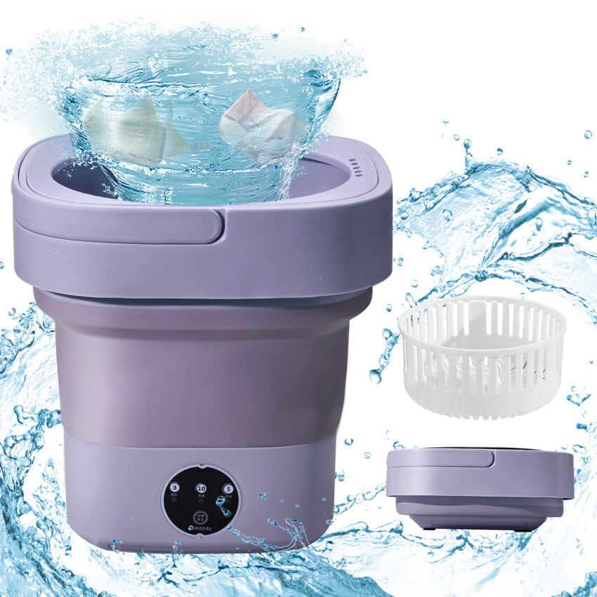 Portable Washing Machines, Mini Washer And Dryer 6.5L, Foldable Ultrasonic Underwear Washing Machine With Drain Basket, Portable Mini Centrifuge