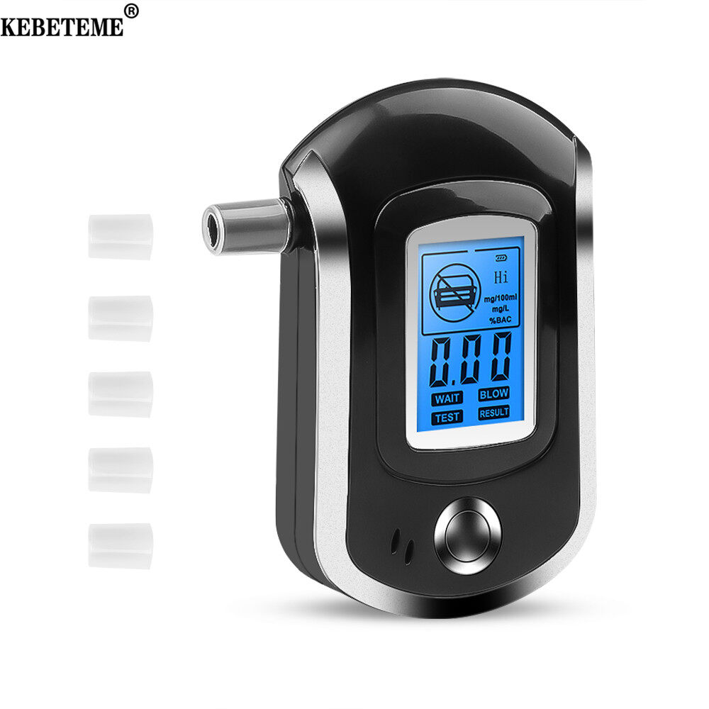 KEBETEME Mini Breath Alcohol Tester Professional Police Digital LCD Screen AT6000 Alcohol Tester Breathalyzer
