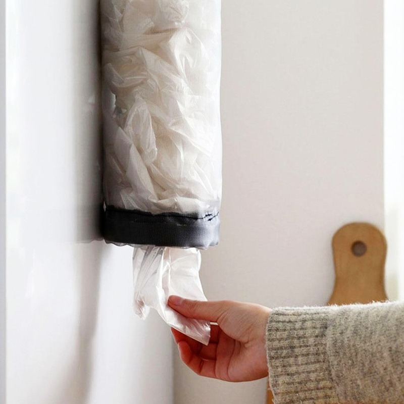 Túi đựng rác nhà bếp giữ túi lưu trữ lưới treo tường cho kệ để đồ nhà bếp túi rác nhựa