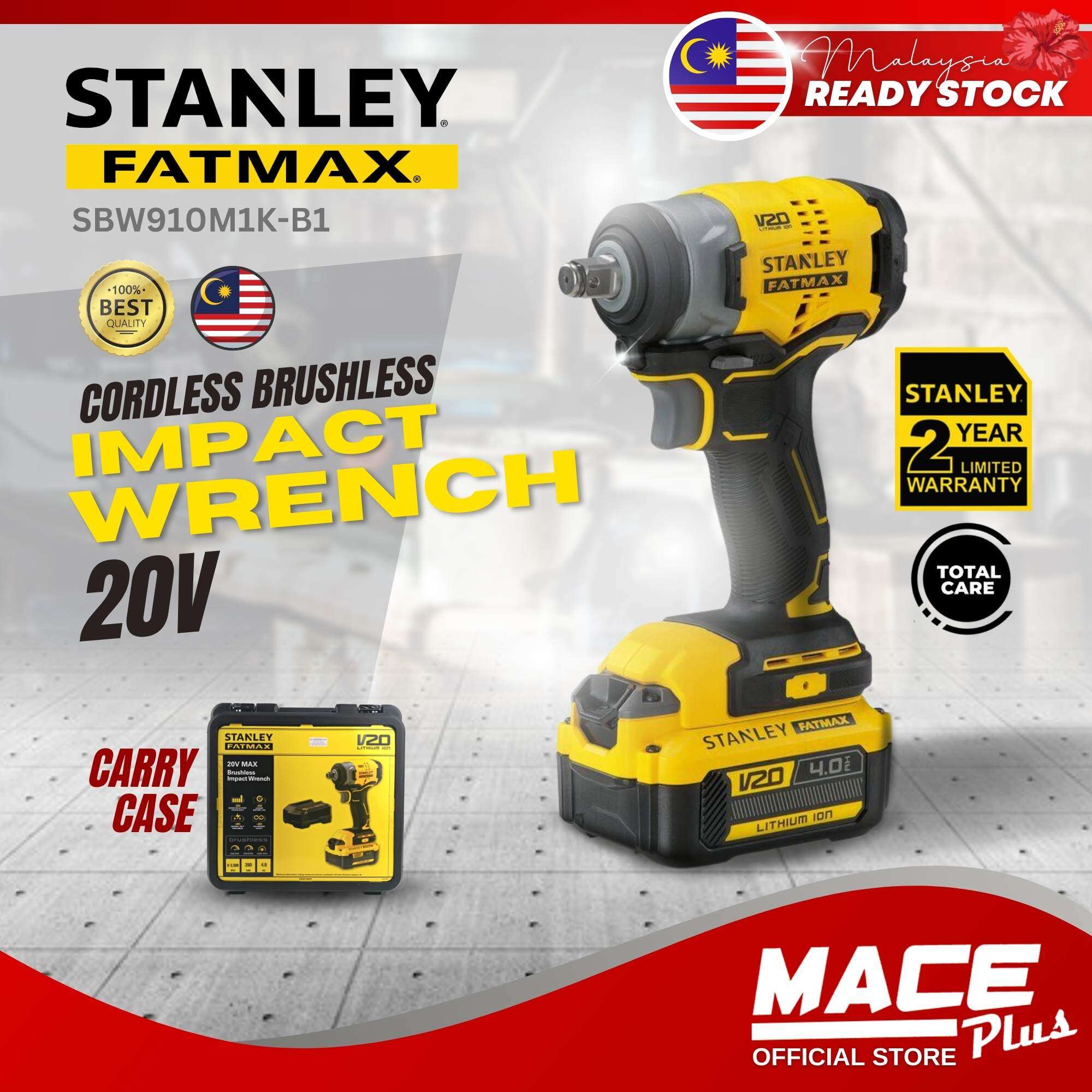 STANLEY Fatmax Cordless Drill Impact Wrench Brushless Motor 4.0Ah 20V