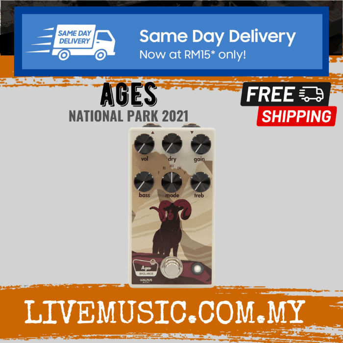 Walrus Audio Ages Overdrive, National Park 2021 Effect Pedal ( Ages