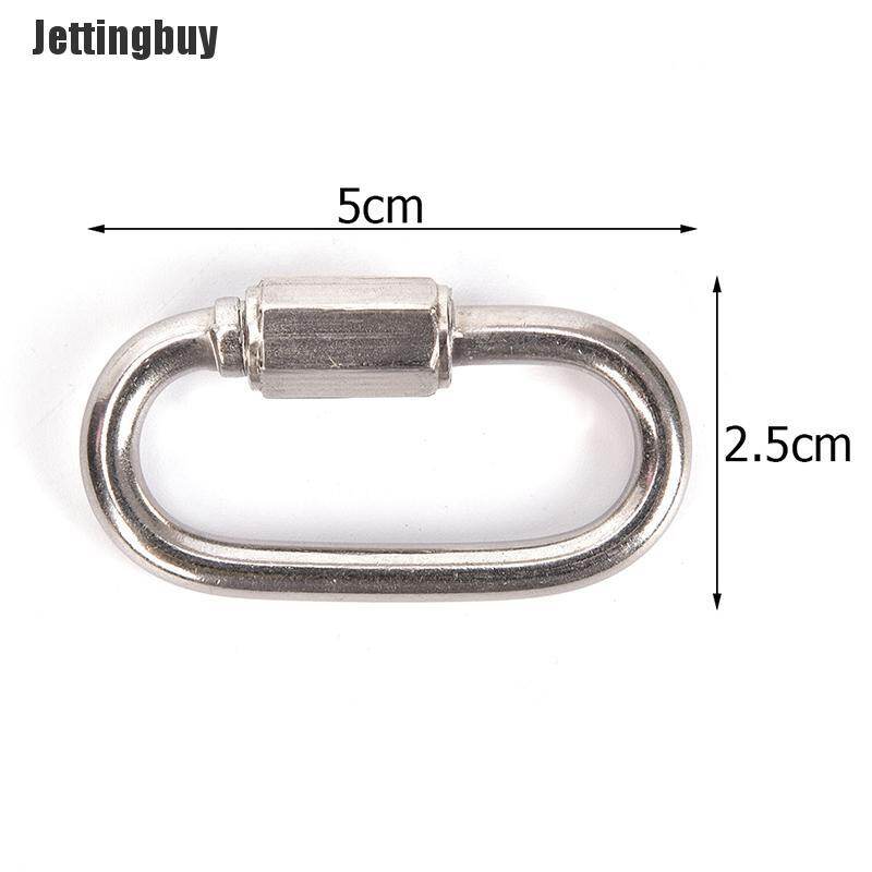 [Jettingbuy] Stainless Steel Screw Lock Climbing Gear Carabiner Quick Links Safety Snap Hook